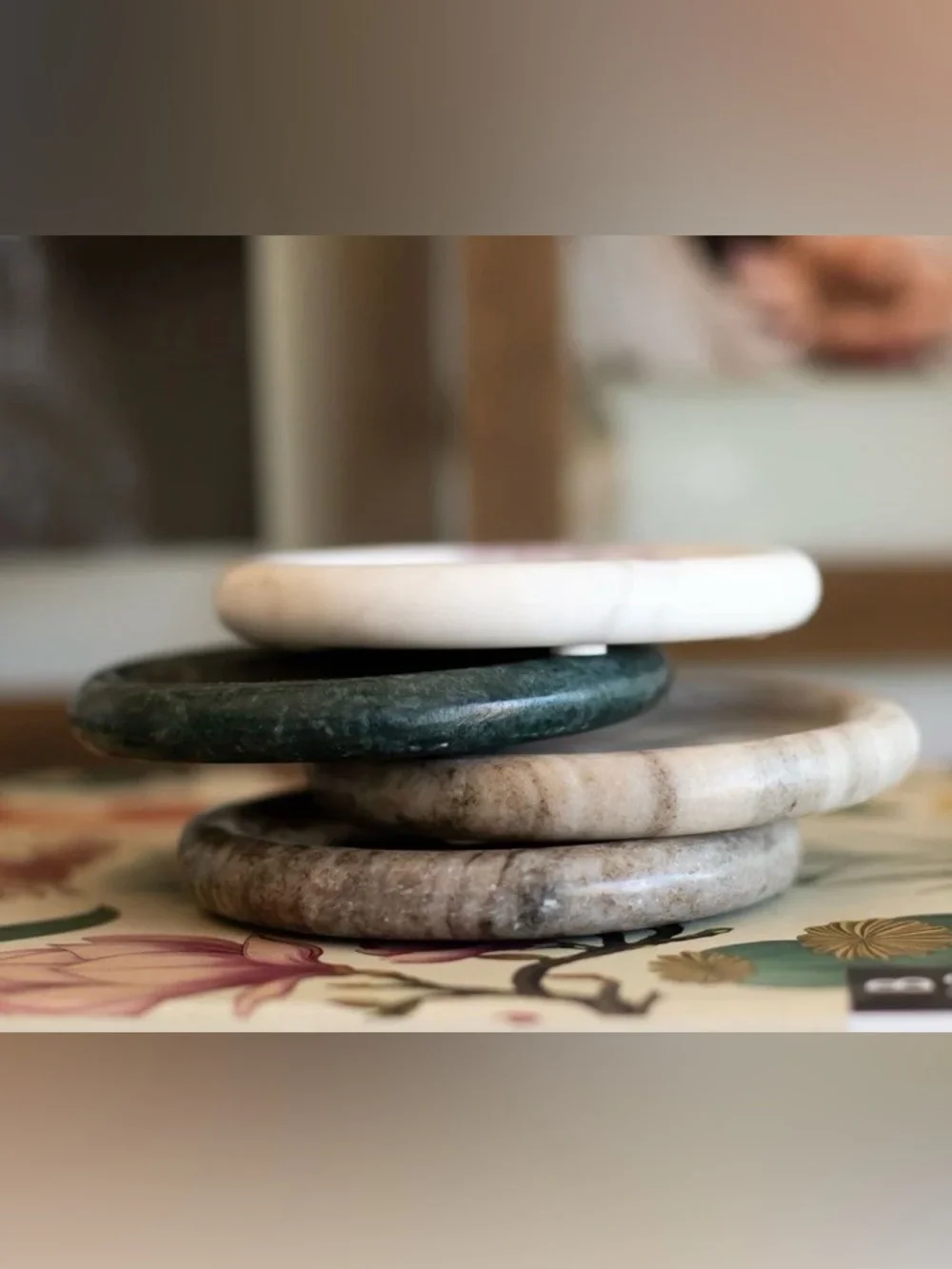 The Polished Jar Aegean Marble Coasters Set of 4 Natural Stone Decor SHIP ALONE